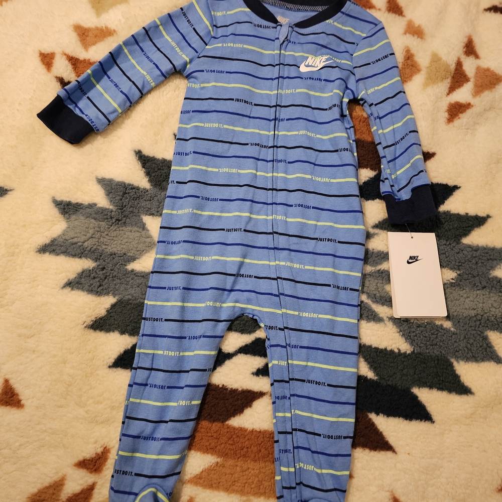 Nike Kids Blue Striped Footie